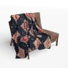 12032657107947235394_2048-1.jpeg Indigo and Crimson Ajrakh Textile Pattern Fleece Blanket - Traditional Indian Block Print Style with Geometric Motifs