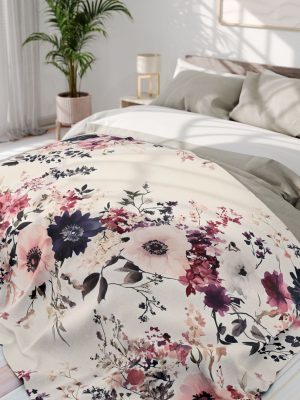 Bouquet of Flowers Fleece Blanket by Tadashi Yamamoto - Ethereal and Dreamy Feel for Cozy Nights