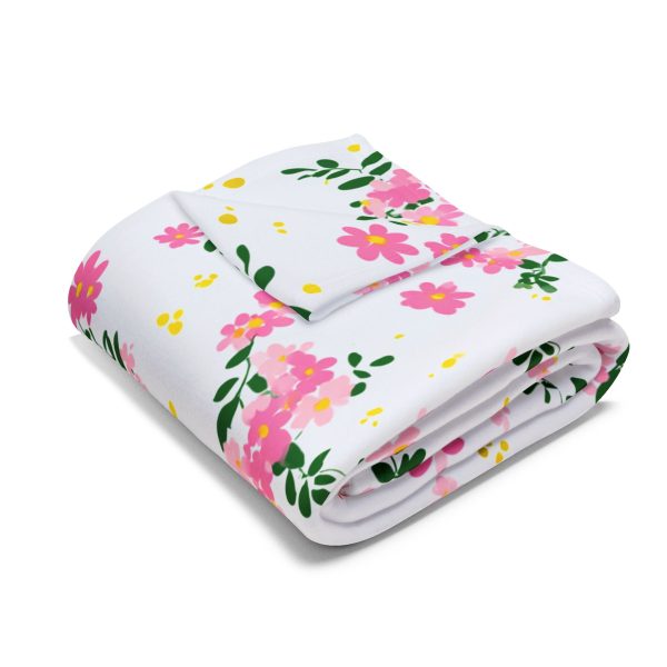14690337026356405299_2048-1.jpeg Floral Fleece Blanket, Cozy Throw for Home, Lightweight Bedding Blanket, Perfect Gift for Her, Pink Floral Blanket