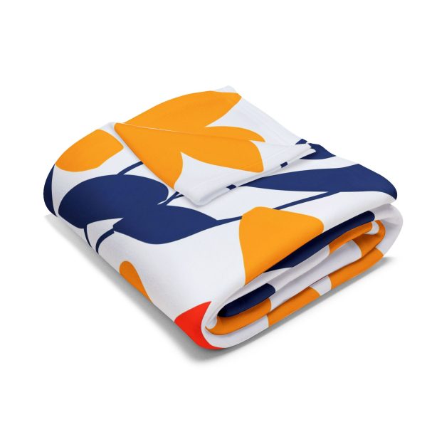 15522571481831920948_2048-1.jpeg Abstract Floral Fleece Blanket Inspired by Henri Matisse - Bold Colors, Cut Paper Style - Three Color Options
