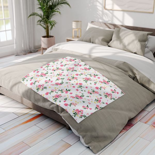 16083578292427593983_2048-1.jpeg Floral Fleece Blanket, Cozy Throw for Home, Lightweight Bedding Blanket, Perfect Gift for Her, Pink Floral Blanket