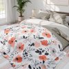 16537233769702526862_2048-1.jpeg Cute Pastel Pink, Pale Peach, and Gray Floral Pattern Fleece Blanket - Cozy Home Decor Essential