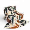 16580287547588084672_2048-1.jpeg Digital Blue Floral Fleece Blanket - Elegant Black, White, Brown, and Green Tones - Organic Shapes and Soft Hues for Cozy Comfort