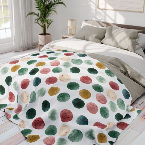 17725497078608374885_2048.jpeg Polka Dots Fleece Blanket, Cozy Throw for Home, Lightweight Bedding Blanket, Perfect Gift for Her, Colourful Dots Pattern