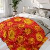 Vibrant Red and Yellow Bandhani Tie Dye Fleece Blanket with Traditional Indian Paisley Design
