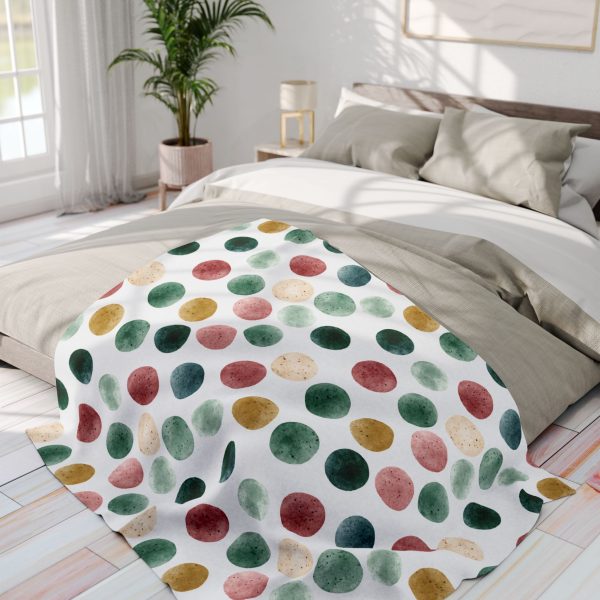 1782167118450565140_2048.jpeg Polka Dots Fleece Blanket, Cozy Throw for Home, Lightweight Bedding Blanket, Perfect Gift for Her, Colourful Dots Pattern