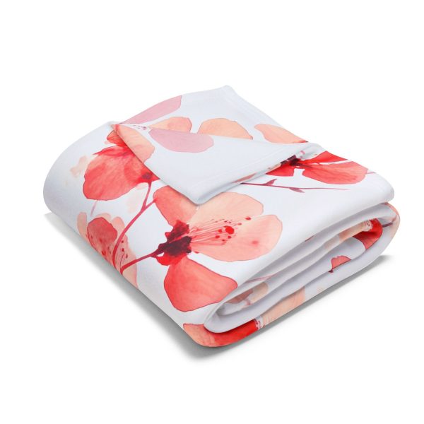 18274973669353662078_2048-1.jpeg Soft Fleece Blanket with Minimalist Monochromatic Watercolor Gulmohar Tree Design - Cozy Home Decor Accent