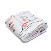 Meadow Flowers Watercolor Fleece Blanket - Pastel Colors with Cute Floral Pattern, White Floral Print, Soft and Cozy