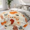 Boho Abstract Fleece Blanket with Geometric and Floral Motifs in Muted Pastel and Earth Tones - Cozy and Stylish Home Decor