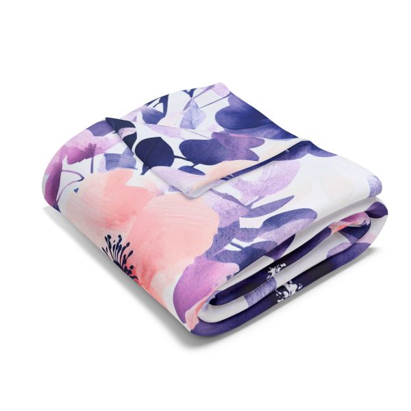 Ethereal Bouquet Fleece Blanket – Soft Pastel Colors with Delicate Floral Motifs in Tadashi Yamamoto Style