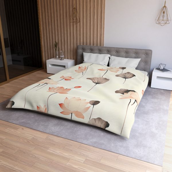 10074115791851814026_2048.jpeg Minimalist Lotus Flower Microfiber Duvet Cover | Soft Pastel Colors | Lightweight & Breathable | Elegant Bedroom Decor