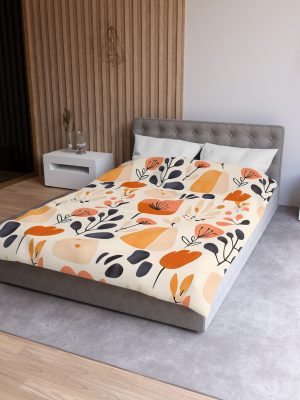 1032621156456941244_2048.jpeg Soft Pastel Floral Microfiber Duvet Cover - Lightweight Breathable Fabric - Invisible Zipper - Charming Bedroom Decor - Pink Pale Peach Gray White