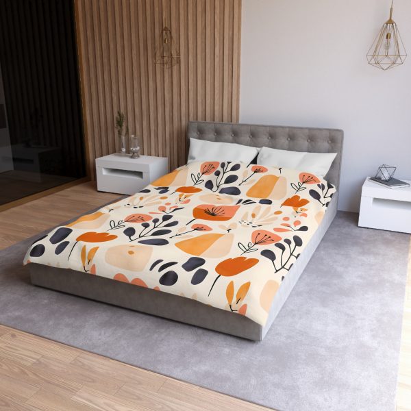 1032621156456941244_2048.jpeg Soft Pastel Floral Microfiber Duvet Cover - Lightweight Breathable Fabric - Invisible Zipper - Charming Bedroom Decor - Pink Pale Peach Gray White