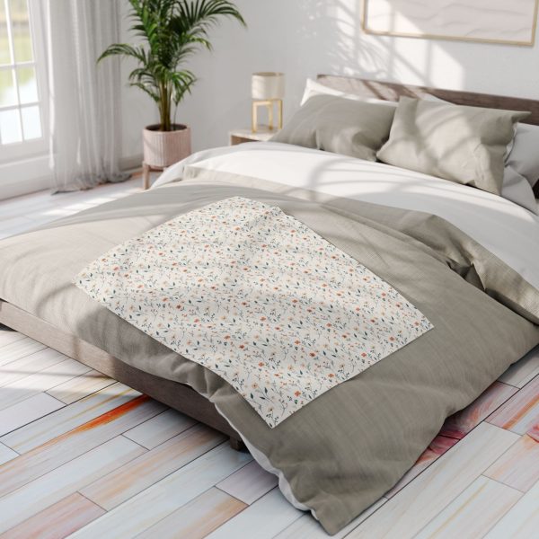 10355425292600608480_2048.jpeg Pastel Floral Minimalist Fleece Blanket - Peach, Cream, Mint - Professional All-Over Pattern