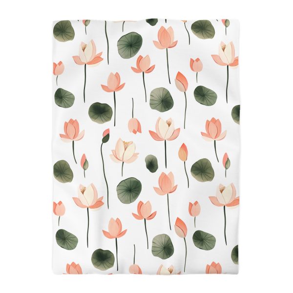 Watercolor Floral Microfiber Duvet Cover - Soft Pastel Meadow Flowers Design - Lightweight & Breathable - Elegant Bedroom Decor - Invisible Zipper - Easy Wash