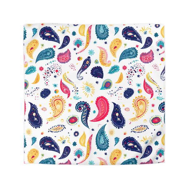 1113118414250083462_2048.jpeg Minimalist Microfiber Duvet Cover with Flat Color Paisley Motifs | Soft Pastel Colors | Lightweight & Breathable | Modern Indian-Inspired Home Decor