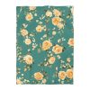 Vintage-Style Floral Microfiber Duvet Cover - Peach & Mustard Roses on Teal - Lightweight & Breathable - Invisible Zipper - Ideal for Indian-Inspired Bedroom Decor & Gifting