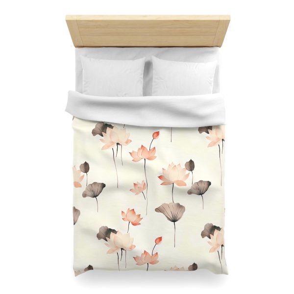 1149954549522842847_2048.jpeg Minimalist Lotus Flower Microfiber Duvet Cover | Soft Pastel Colors | Lightweight & Breathable | Elegant Bedroom Decor