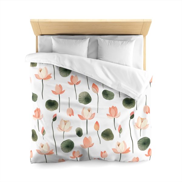 Watercolor Floral Microfiber Duvet Cover - Soft Pastel Meadow Flowers Design - Lightweight & Breathable - Elegant Bedroom Decor - Invisible Zipper - Easy Wash