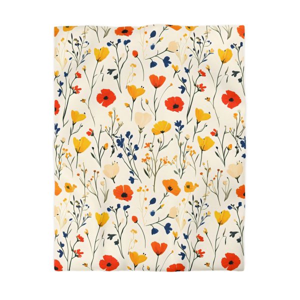 Cute Meadow Flowers Watercolor White Floral Print on Textured Paper - Pastel Colors