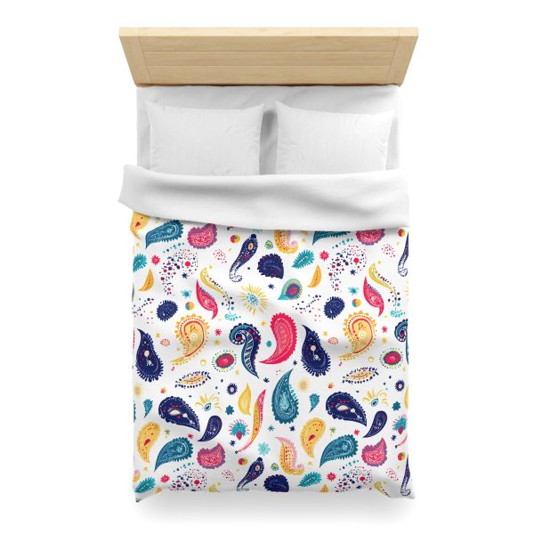 1186182311926656861_2048.jpeg Minimalist Microfiber Duvet Cover with Flat Color Paisley Motifs | Soft Pastel Colors | Lightweight & Breathable | Modern Indian-Inspired Home Decor