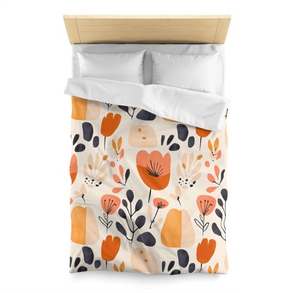 12429545921079733132_2048.jpeg Soft Pastel Floral Microfiber Duvet Cover - Lightweight Breathable Fabric - Invisible Zipper - Charming Bedroom Decor - Pink Pale Peach Gray White