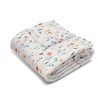12722474848233772367_2048.jpeg Pastel Floral Minimalist Fleece Blanket - Peach, Cream, Mint - Professional All-Over Pattern