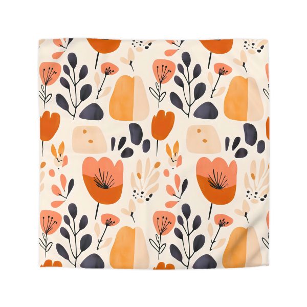 12759436670879221461_2048.jpeg Soft Pastel Floral Microfiber Duvet Cover - Lightweight Breathable Fabric - Invisible Zipper - Charming Bedroom Decor - Pink Pale Peach Gray White