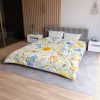Watercolor Floral Microfiber Duvet Cover - Soft Pastel Flowers, Lightweight Breathable Fabric, Invisible Zipper Closure - Perfect for a Serene Indian-Inspired Bedroom Decor