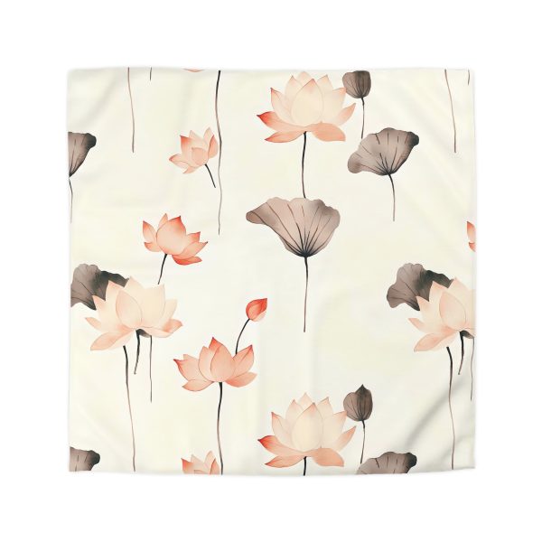 13089618543574141897_2048.jpeg Minimalist Lotus Flower Microfiber Duvet Cover | Soft Pastel Colors | Lightweight & Breathable | Elegant Bedroom Decor