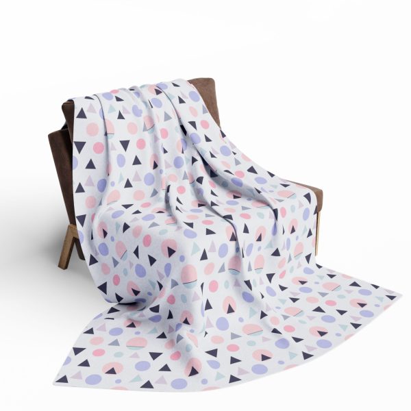 1413275141183673844_2048.jpeg Pastel Geometric Shapes Minimalist Fleece Blanket - Lavender, Mint, Blush - Airy & Professional Design