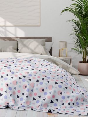 14560220426630082185_2048.jpeg Pastel Geometric Shapes Minimalist Fleece Blanket - Lavender, Mint, Blush - Airy & Professional Design