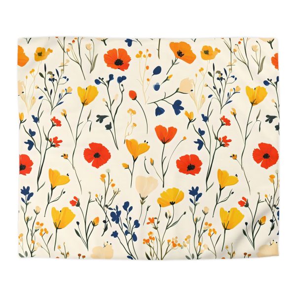 Cute Meadow Flowers Watercolor White Floral Print on Textured Paper - Pastel Colors