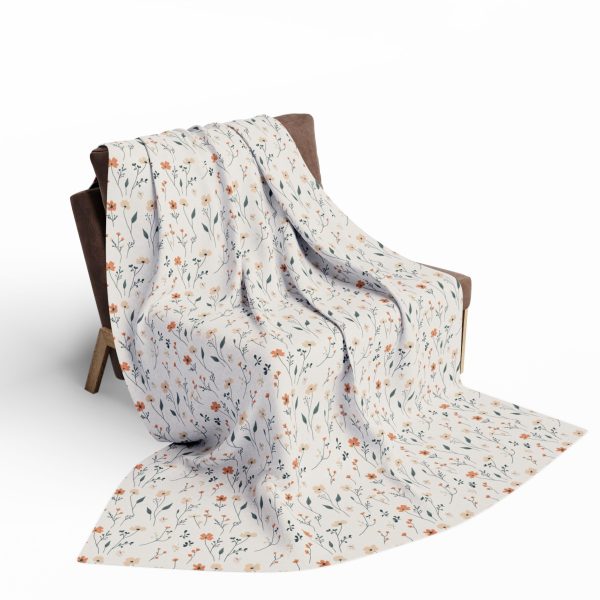 1533006573394933671_2048.jpeg Pastel Floral Minimalist Fleece Blanket - Peach, Cream, Mint - Professional All-Over Pattern