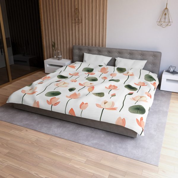 Watercolor Floral Microfiber Duvet Cover - Soft Pastel Meadow Flowers Design - Lightweight & Breathable - Elegant Bedroom Decor - Invisible Zipper - Easy Wash