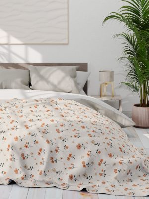 15464881012081045382_2048.jpeg Pastel Flower Minimalist Fleece Blanket - Peach, Cream, Mint - Serene All-Over Pattern