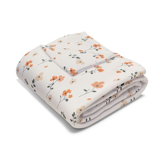 15730323416254794865_2048.jpeg Pastel Flower Minimalist Fleece Blanket - Peach, Cream, Mint - Serene All-Over Pattern