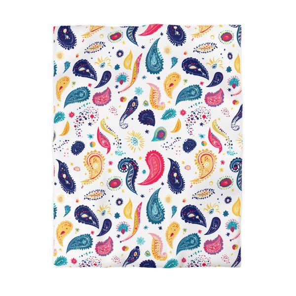 16327441169599948047_2048.jpeg Minimalist Microfiber Duvet Cover with Flat Color Paisley Motifs | Soft Pastel Colors | Lightweight & Breathable | Modern Indian-Inspired Home Decor