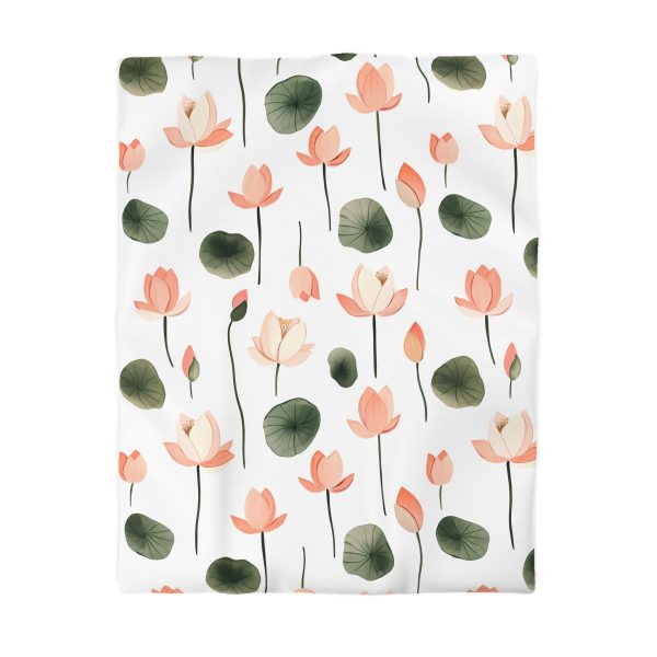 Watercolor Floral Microfiber Duvet Cover - Soft Pastel Meadow Flowers Design - Lightweight & Breathable - Elegant Bedroom Decor - Invisible Zipper - Easy Wash