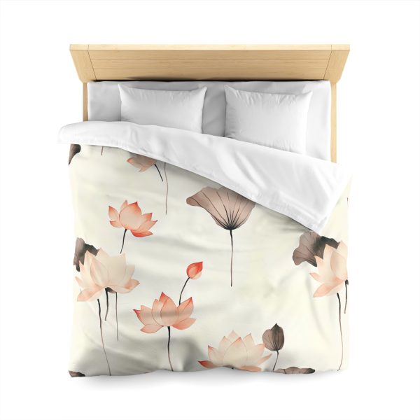 16529332587556985181_2048.jpeg Minimalist Lotus Flower Microfiber Duvet Cover | Soft Pastel Colors | Lightweight & Breathable | Elegant Bedroom Decor