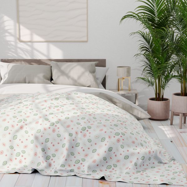 17230978194069366799_2048.jpeg Pastel Paisley Buds Minimalist Fleece Blanket - Pink, Cream, Mint - Airy, Elegant Design