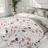 17405886223809910626_2048.jpeg Modern Minimalist Fleece Blanket with Paisley Motifs on White Background - Soft Watercolor Abstract Design for a Sophisticated Home