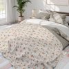 17888444000641511370_2048.jpeg Pastel Flower Minimalist Fleece Blanket - Peach, Cream, Mint - Serene All-Over Pattern