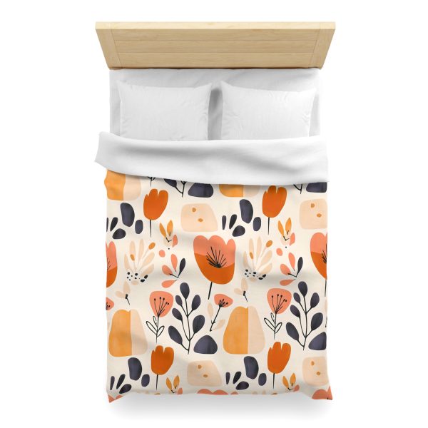 17977728279149201691_2048.jpeg Soft Pastel Floral Microfiber Duvet Cover - Lightweight Breathable Fabric - Invisible Zipper - Charming Bedroom Decor - Pink Pale Peach Gray White