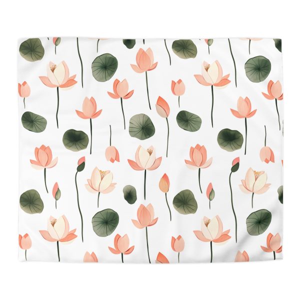 Watercolor Floral Microfiber Duvet Cover - Soft Pastel Meadow Flowers Design - Lightweight & Breathable - Elegant Bedroom Decor - Invisible Zipper - Easy Wash