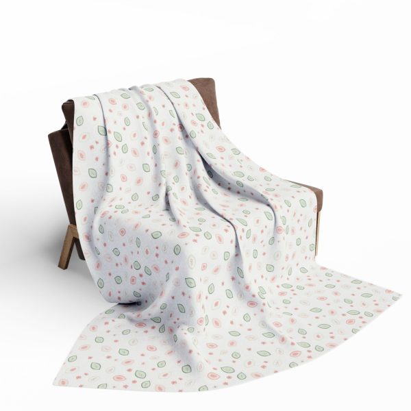 1873401027961317195_2048.jpeg Pastel Paisley Buds Minimalist Fleece Blanket - Pink, Cream, Mint - Airy, Elegant Design
