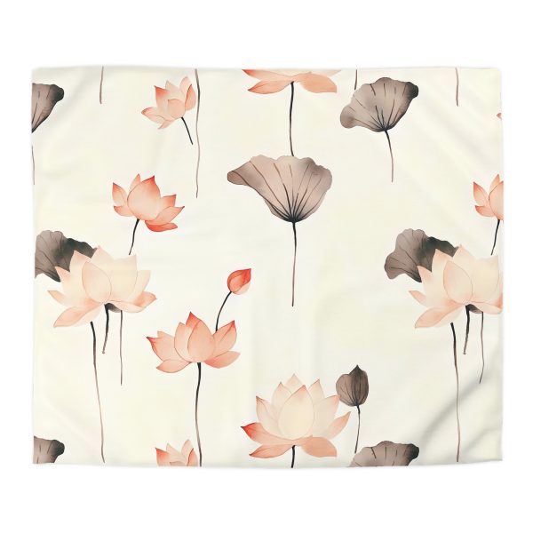 1885018521983484879_2048.jpeg Minimalist Lotus Flower Microfiber Duvet Cover | Soft Pastel Colors | Lightweight & Breathable | Elegant Bedroom Decor