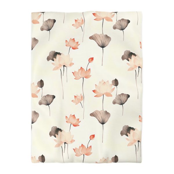 1903043274798561889_2048.jpeg Minimalist Lotus Flower Microfiber Duvet Cover | Soft Pastel Colors | Lightweight & Breathable | Elegant Bedroom Decor