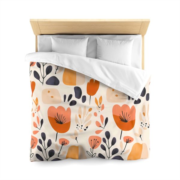 2019780493220607987_2048.jpeg Soft Pastel Floral Microfiber Duvet Cover - Lightweight Breathable Fabric - Invisible Zipper - Charming Bedroom Decor - Pink Pale Peach Gray White