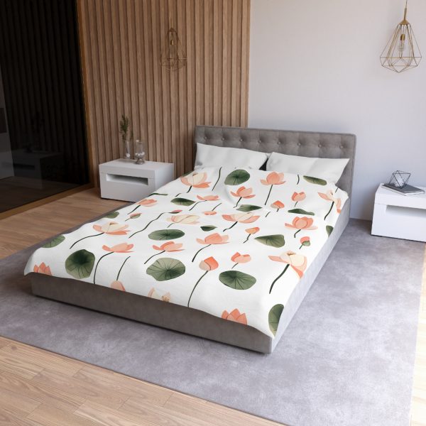 Watercolor Floral Microfiber Duvet Cover - Soft Pastel Meadow Flowers Design - Lightweight & Breathable - Elegant Bedroom Decor - Invisible Zipper - Easy Wash